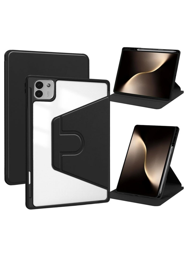 Adando Case for Honor MagicPad 3 (2025) 13.3inch, Ultra Slim Adjustable Kickstand Anti-Drop Anti-Scratch Shockproof Soft PU Leather + Hard PC Rugged Back Cover with Pen Slot (Black) - Image 1