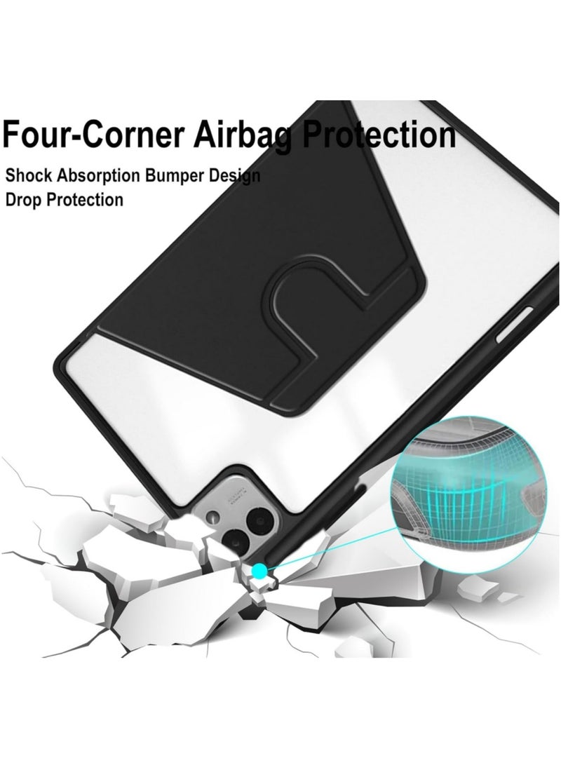 Adando Case for Honor MagicPad 3 (2025) 13.3inch, Ultra Slim Adjustable Kickstand Anti-Drop Anti-Scratch Shockproof Soft PU Leather + Hard PC Rugged Back Cover with Pen Slot (Black) - Image 3