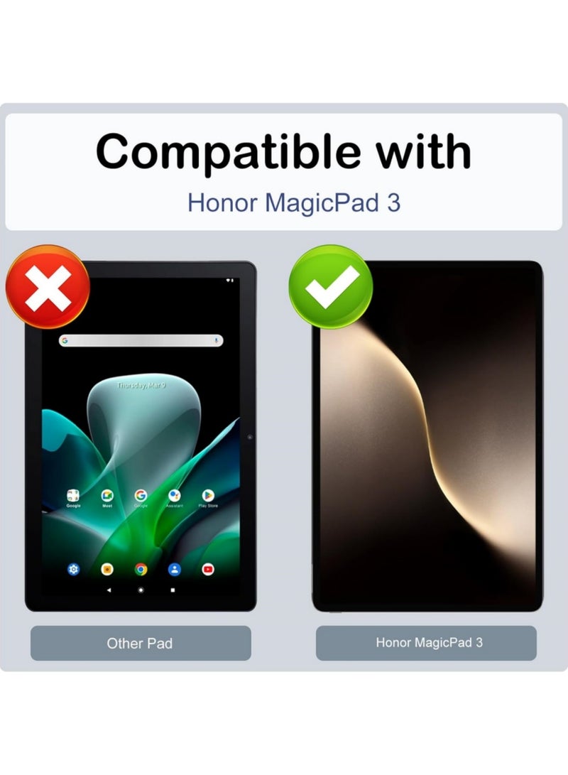 Adando Case for Honor MagicPad 3 (2025) 13.3inch, Ultra Slim Adjustable Kickstand Anti-Drop Anti-Scratch Shockproof Soft PU Leather + Hard PC Rugged Back Cover with Pen Slot (Black) - Image 2