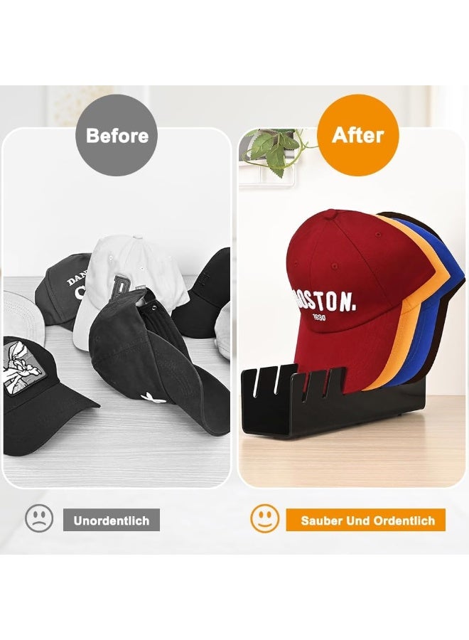 TPGP Hat Holder Cap Holder - Acrylic Hat Stand Storage Baseball Cap, Desktop Baseball Cap Organiser, For Displaying Baseball Caps, 7 Hats Storage Cap Organiser (Black) - Image 5
