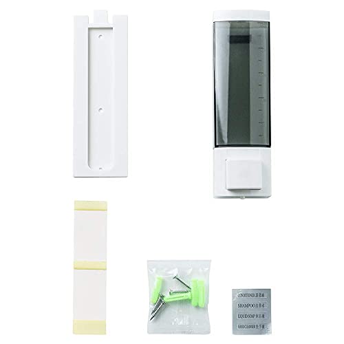 YISMAN Soap Dispensers 250ml ABS Plastic Drill Free with Adhesive or Wall Mount with Screws Liquid Hand Shower Dispenser for Bathroom or Kitchen - Image 4