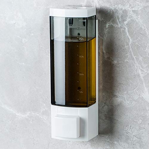 YISMAN Soap Dispensers 250ml ABS Plastic Drill Free with Adhesive or Wall Mount with Screws Liquid Hand Shower Dispenser for Bathroom or Kitchen - Image 1
