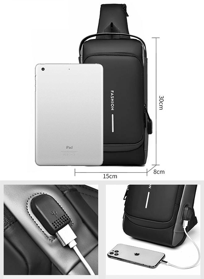 ZCM-HAPPY Men's Sports Shoulder Bag Multifunctional Messenger Bag 30x15x8cm  - Image 2