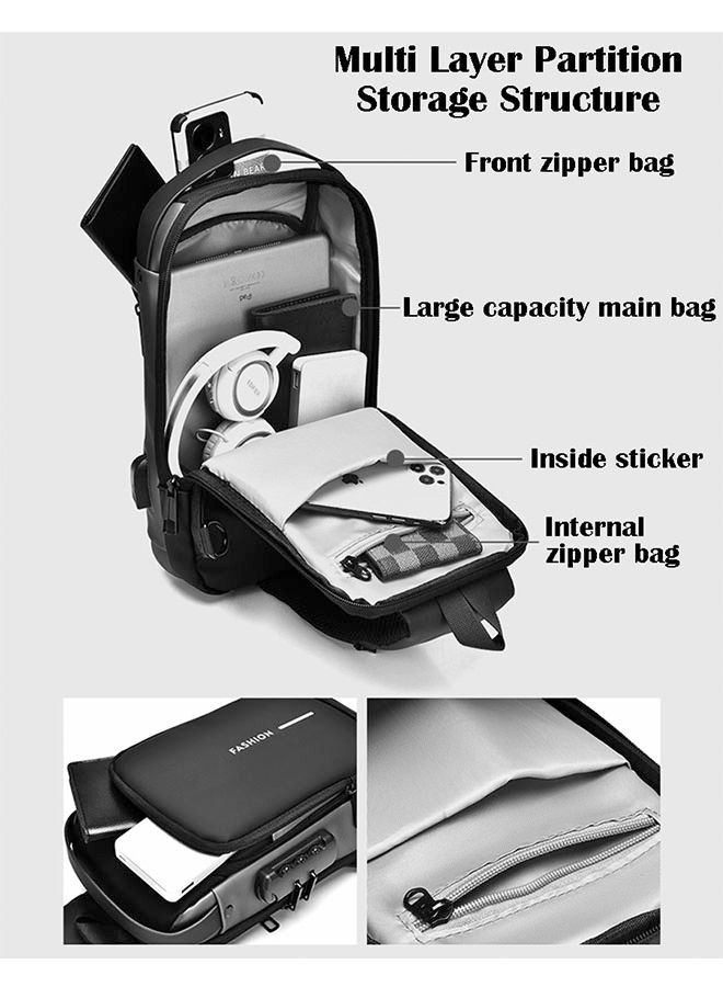 ZCM-HAPPY Men's Sports Shoulder Bag Multifunctional Messenger Bag 30x15x8cm  - Image 4