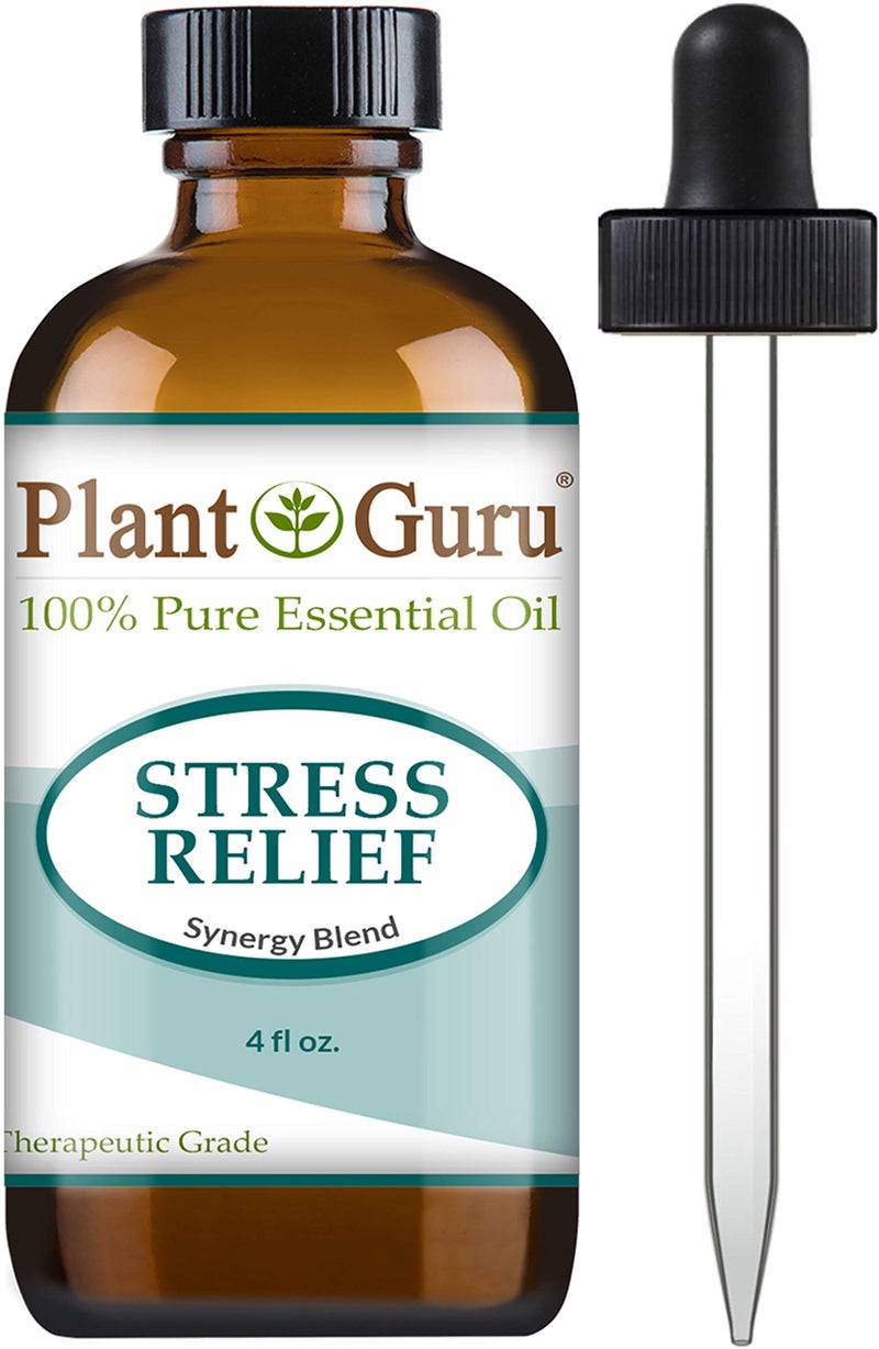 Plant Guru Stress Relief Blend Essential Oil 4 oz 100% Pure, Undiluted, Therapeutic Grade. - Image 1