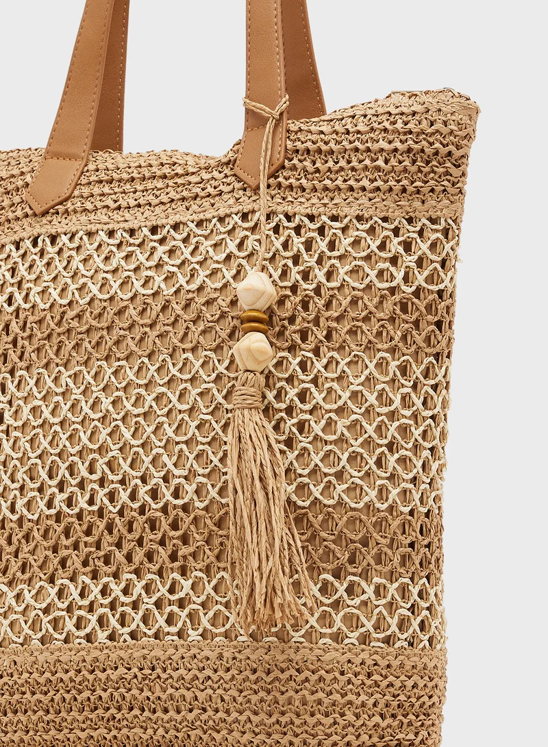 ELLA Raffia Woven Tote