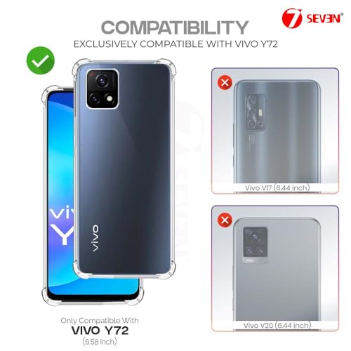 7-Seven 7SEVEN® Back Cover for VIVO Y72 Transparent Mobile Back Case Shock Proof Design Camera Edges Protection Crystal Clear Phone Case Silicon Soft TPU and Flexible Bumper Phone Cover - Image 2