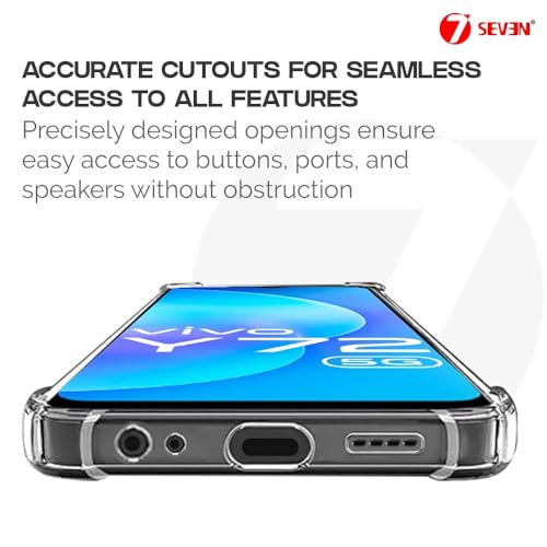 7-Seven 7SEVEN® Back Cover for VIVO Y72 Transparent Mobile Back Case Shock Proof Design Camera Edges Protection Crystal Clear Phone Case Silicon Soft TPU and Flexible Bumper Phone Cover - Image 5