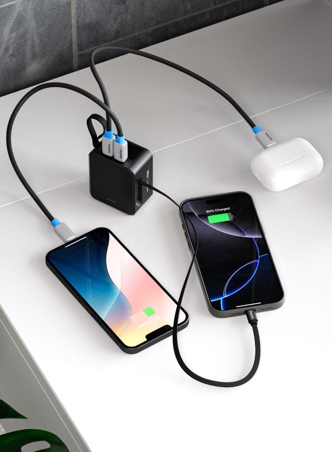blupebble لينك بود 35 10000 مللي أمبير 35 واط بنك طاقة مع كابل USB-C قابل للسحب مدمج – شاحن محمول مدمج، شاشة رقمية LED، مخرج مزدوج USB-C + USB-A، شحن سريع لآيفون، سامسونج، أندرويد والأجهزة اللوحية - Image 5