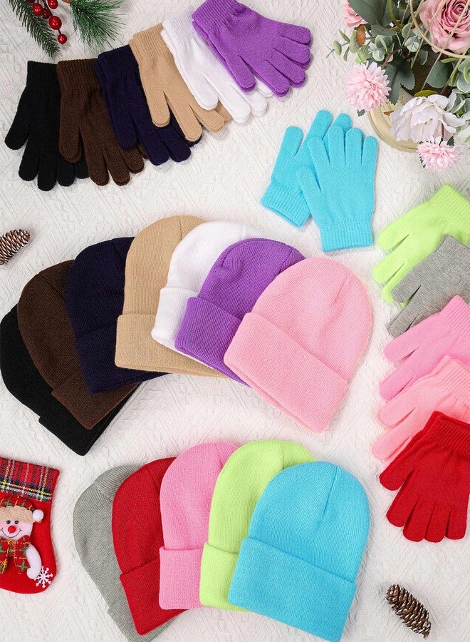 Cooraby 48-Piece Kids Winter Hats and Gloves Bulk 24 Knitted Beanies & 24 Pairs of Gloves Warm Set for Boys Girls Charity Care Bundle - Image 4