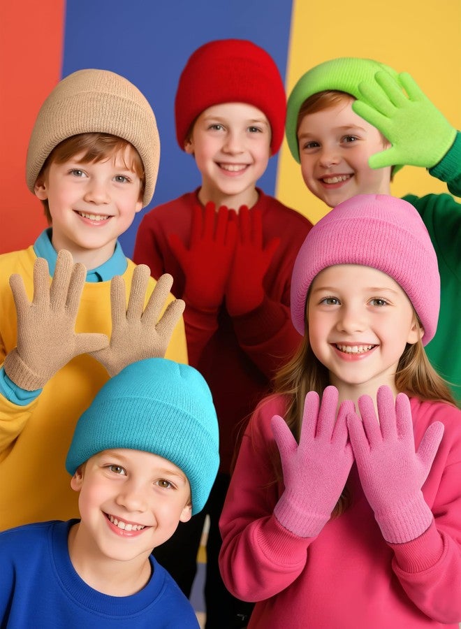 Cooraby 48-Piece Kids Winter Hats and Gloves Bulk 24 Knitted Beanies & 24 Pairs of Gloves Warm Set for Boys Girls Charity Care Bundle - Image 5