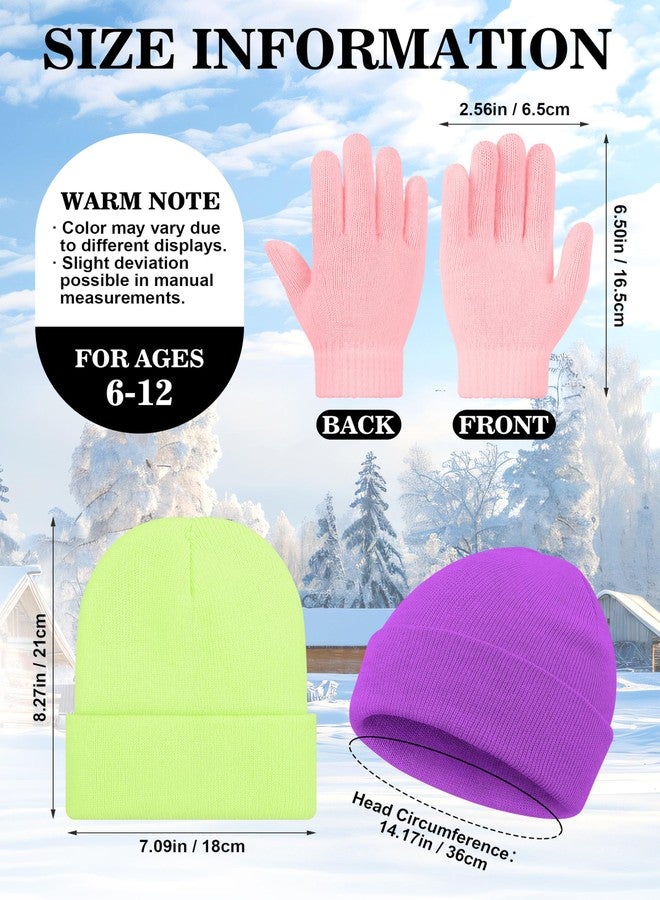 Cooraby 48-Piece Kids Winter Hats and Gloves Bulk 24 Knitted Beanies & 24 Pairs of Gloves Warm Set for Boys Girls Charity Care Bundle - Image 2
