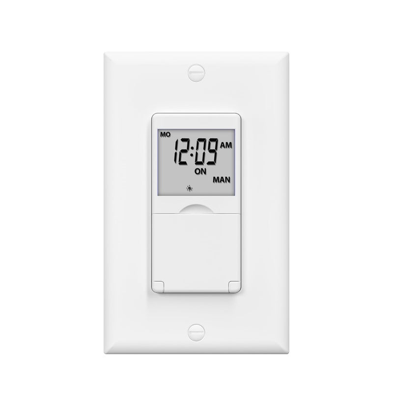 BNLINK 7 Day Programmable inWall Timer Switch for Lights Digital Light Switch Timer Indoor Single Pole and 3 Way Compatible with SPDT Both Use Neutral Wire Required No Backlight ETL Listed