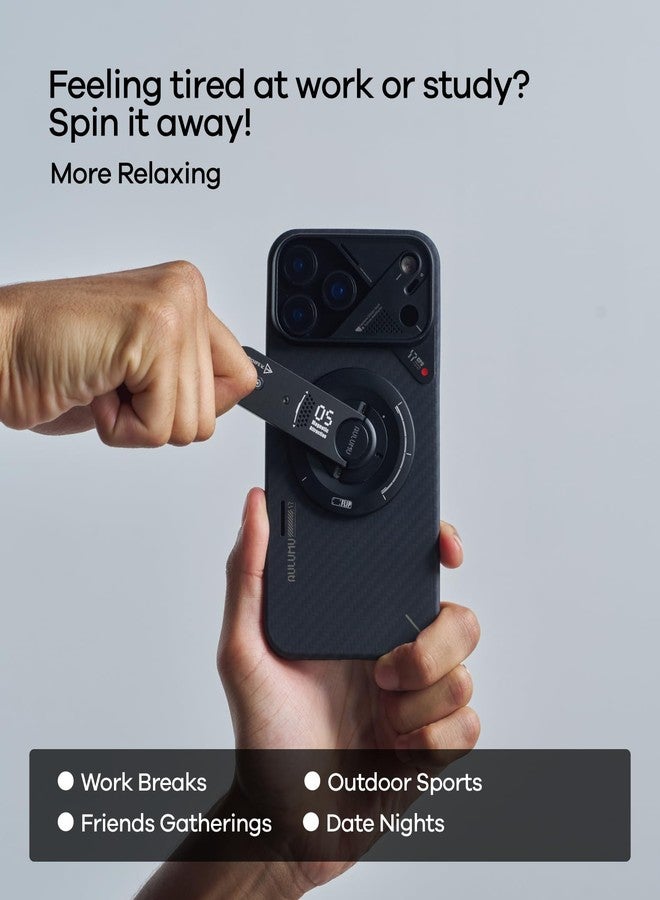 Aulumu G05 Air for MagSafe Grip Stand | Rotation Angle Adjustment | Aluminium Alloy Ultra Light & Ultra Thin | with Box Opener - Black - Image 5