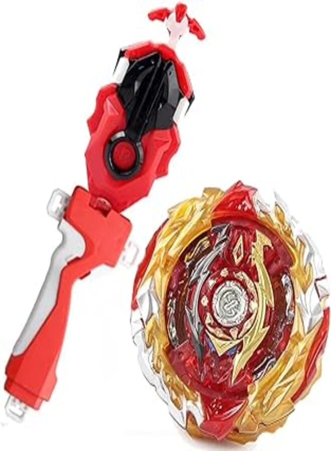 Lr Launcher Grip Bay Blades Toy Bey Battling Tops Burst Game B-184 Left Right String Launcher Super King B-172 Booster World Spriggan Unite 2B Metal Fusion Starter Set Gift for Boy Kids (Red)