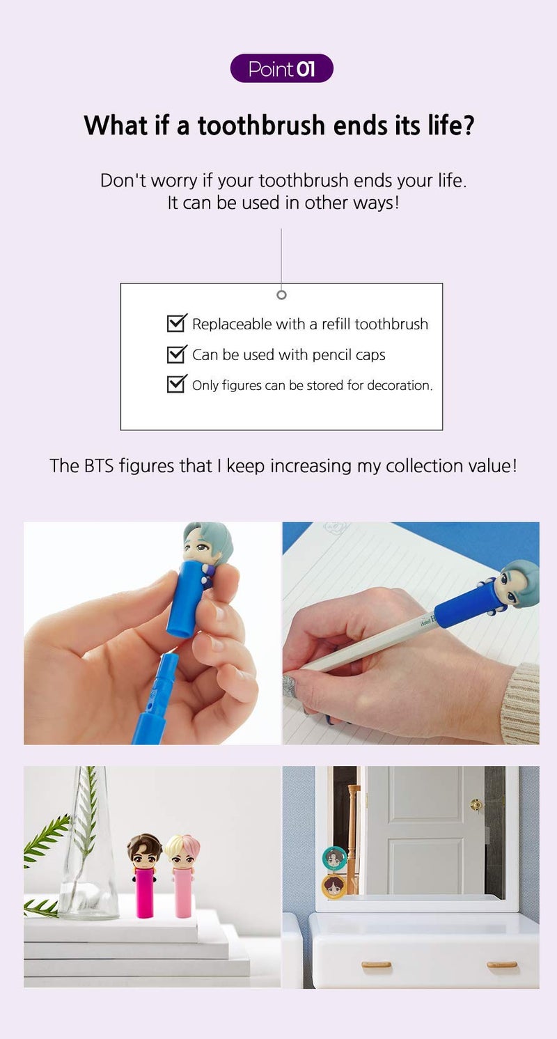 BTS [BTS Official Merchandise] Fans Gift - K-Pop Idols Goods - BTS Character Figure Toothbrush with Convenient Magnetic Holder (Jung Kook) - Image 5