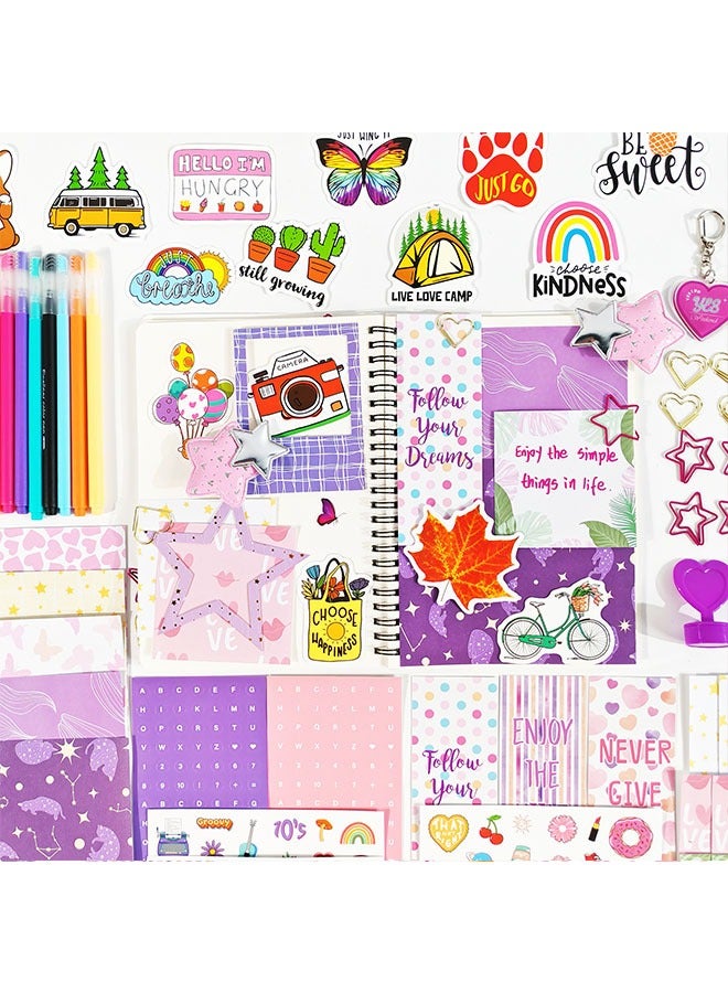 Beauenty 2-Pack DIY Journal Kit - Gifts for Girls Ages 8 9 10 11 12 13 14 Year Old - Cool Birthday Gifts Ideas for Girls - Art & Crafts - Teen Girl Trendy Stuff - Scrapbook & Diary Supplies Set  - Image 5