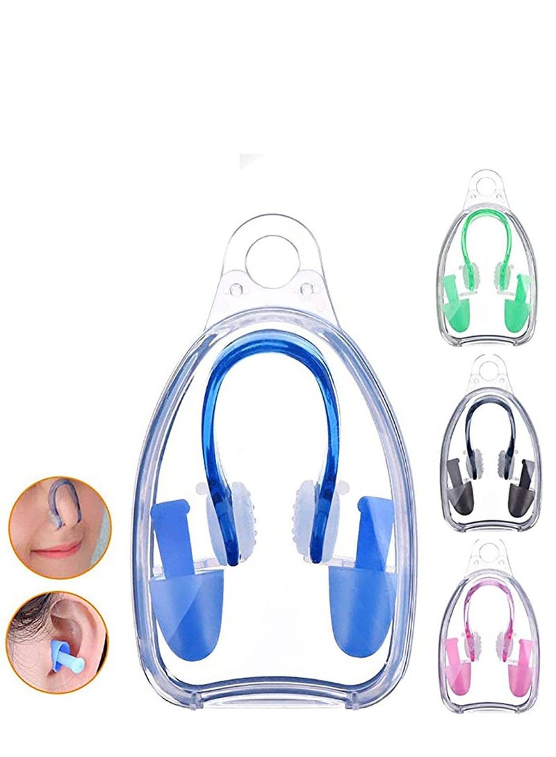 واي آند دي 4 عبوات من مشابك الأنف وسدادات الأذن للسباحة ، سدادات أنف السيليكون الناعم أذن مجموعة حماية والأذن للأطفال مثالية للمبتدئين - Image 1