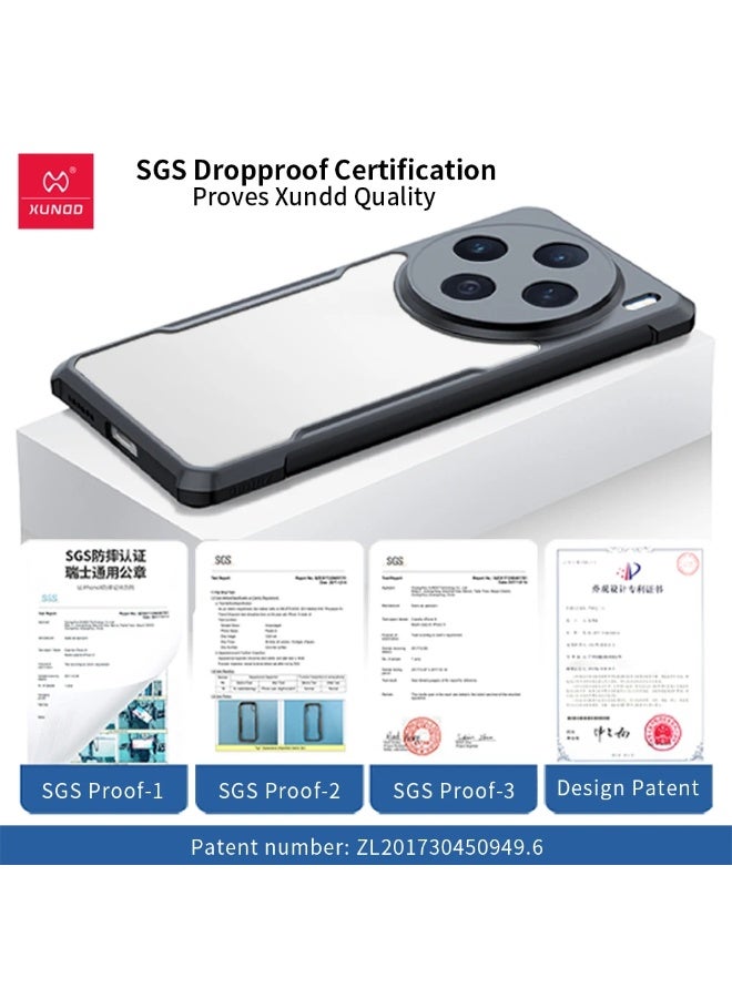 XUNDD for vivo X200 Pro Case, Camera Protection, Soft TPU Cover, Transparent/Black - Image 5