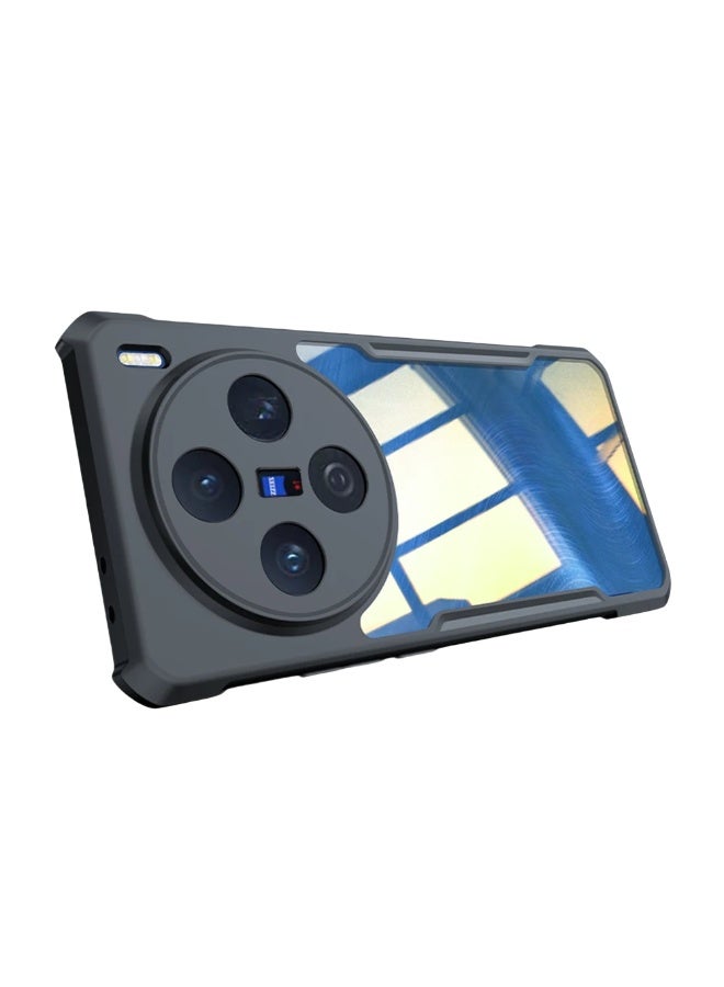 XUNDD for vivo X200 Pro Case, Camera Protection, Soft TPU Cover, Transparent/Black - Image 1