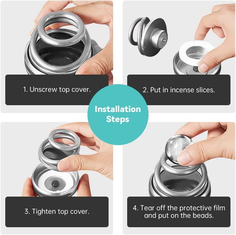 Aerbee Car Air Freshener, Solar Powered Air Purifier Car Interior Autorotation Decoration Accessories, Car Aroma Diffuser Aromatherapy Solar Rotating Incense Diffuser for Car Home Office Ornament - Image 5