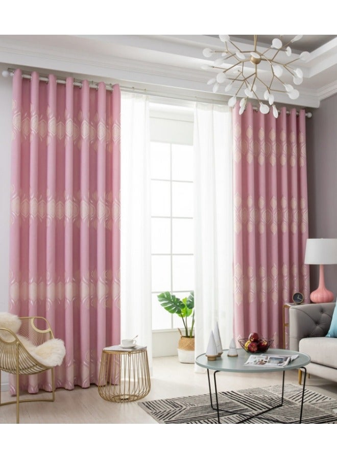 KYD 1 Panel Fabric Nation Curtains Blackout Insulation Noise Reduction Block-sun Window Drapes for Livingroom Bedroom 100*250cm Pink - Image 2