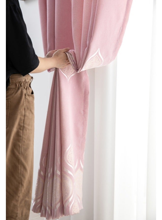 KYD 1 Panel Fabric Nation Curtains Blackout Insulation Noise Reduction Block-sun Window Drapes for Livingroom Bedroom 100*250cm Pink - Image 4