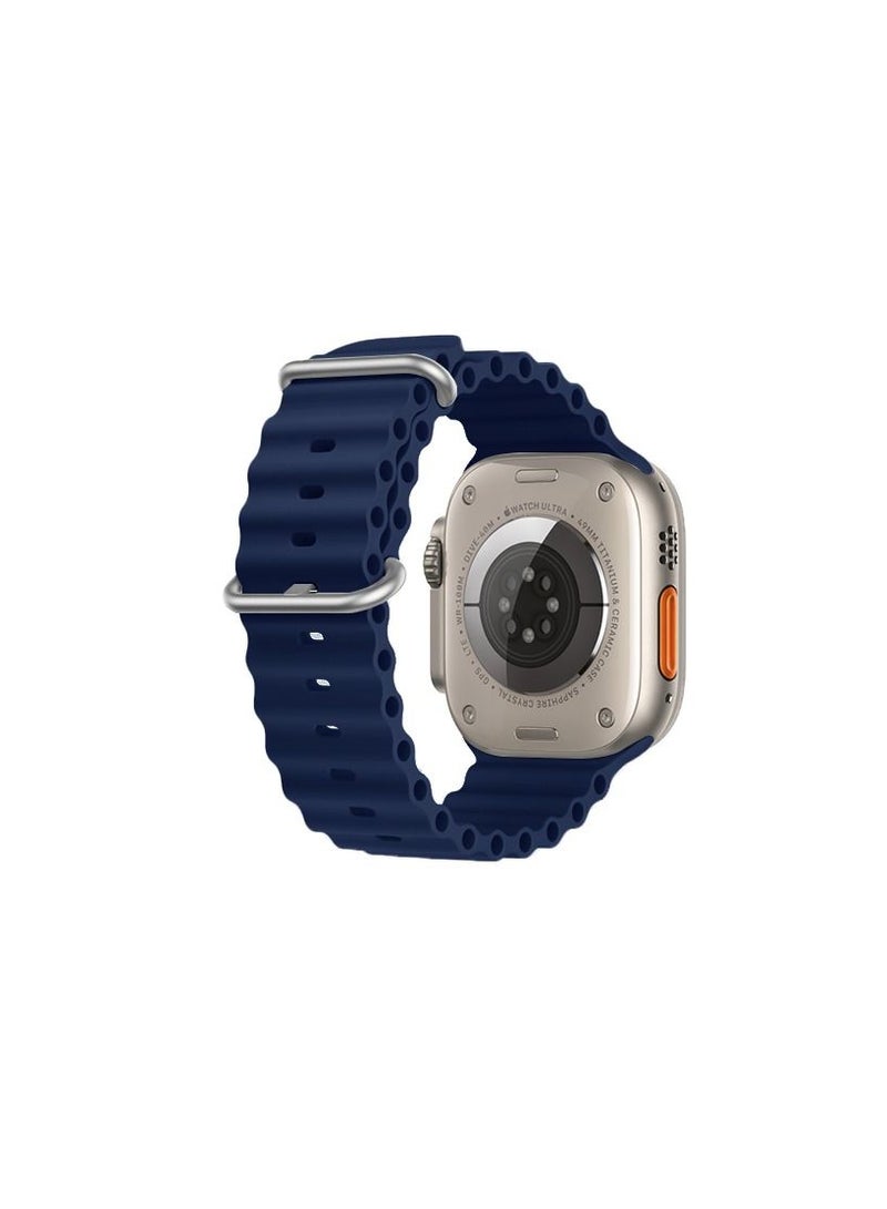 GULFLINK Adjustable Loop Sport Fluro elastomer Breathable Watch Band for Apple Watch 42/44/45/49mm Dark Blue - Image 2