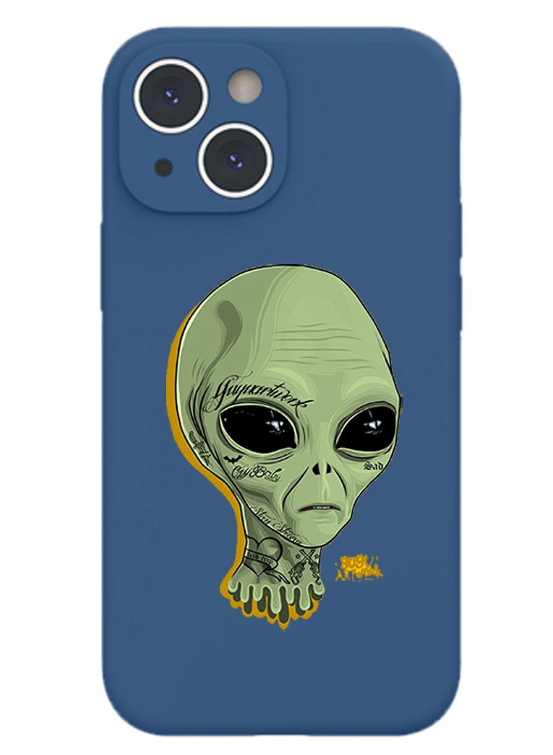 Theodor Protective Slim Fit Case Liquid Silicone Cover with Full Body Protection Anti-Scratch Shockproof Case For iPhone 13 Blue  - Allah copy - Image 1