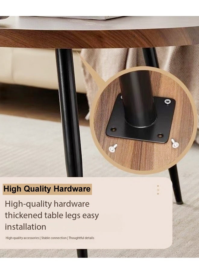 فاشون هوم طاولة قهوة متعددة الأغراض ذات طبقة واحدة بتصميم صناعي، تصميم حافة مرتفعة، طاولة مركزية خشبية متينة، أرجل معدنية قوية، طاولة تقديم لغرفة المعيشة والمكتب المنزلي، 120 × 60 × 48 سم - Image 5