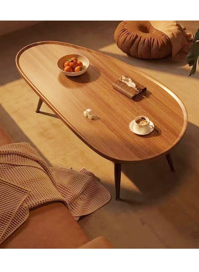 فاشون هوم طاولة قهوة متعددة الأغراض ذات طبقة واحدة بتصميم صناعي، تصميم حافة مرتفعة، طاولة مركزية خشبية متينة، أرجل معدنية قوية، طاولة تقديم لغرفة المعيشة والمكتب المنزلي، 120 × 60 × 48 سم - Image 3