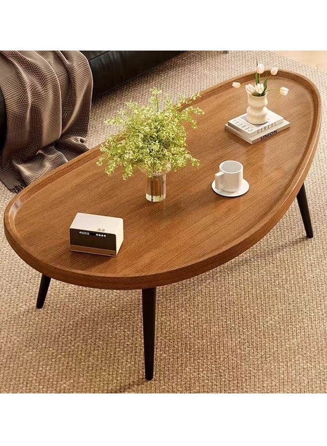 فاشون هوم طاولة قهوة متعددة الأغراض ذات طبقة واحدة بتصميم صناعي، تصميم حافة مرتفعة، طاولة مركزية خشبية متينة، أرجل معدنية قوية، طاولة تقديم لغرفة المعيشة والمكتب المنزلي، 120 × 60 × 48 سم - Image 4