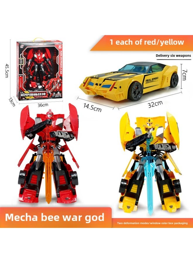 Children's Deformation Toy Robot Wasp Ares Dinosaur Boy Autobots Optimus Model School Institutional Gifts-Color:Optimus Bee Warrior-h6 - Image 4