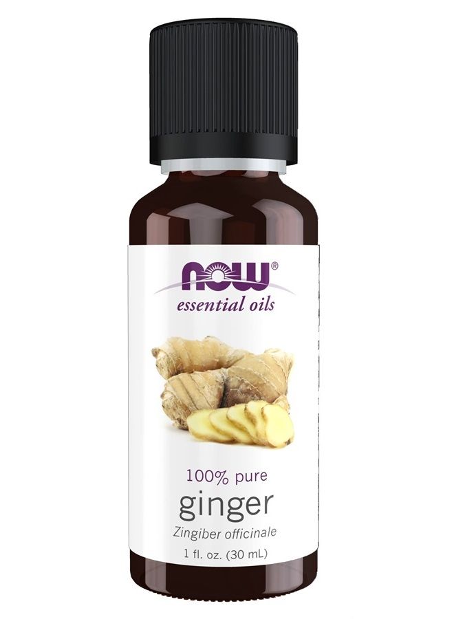now Essential Oils, Ginger Oil, Spicy Aromatherapy Scent, Steam Distilled, 100% Pure, Vegan, Child Resistant Cap, 1-Ounce - Image 1