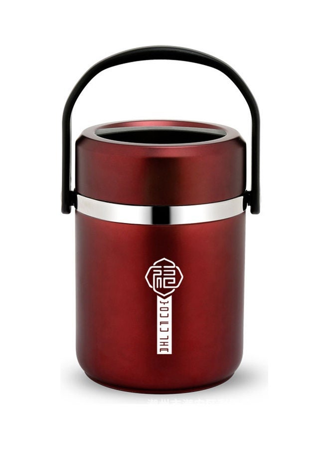 NIBEMINENT Stainless Steel Vacuum Insulated Food Jar Red 21x16x16cm - Image 1