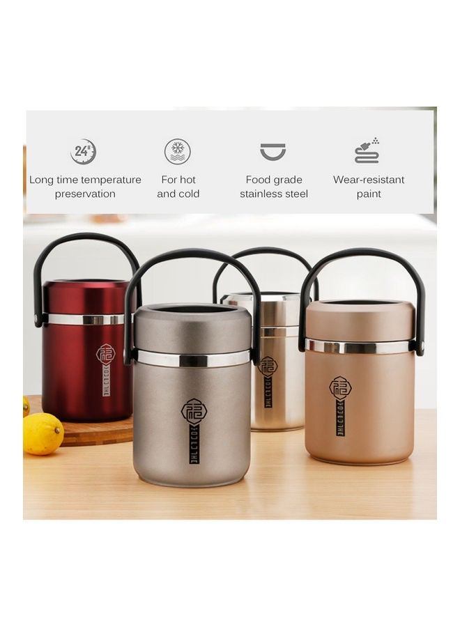 NIBEMINENT Stainless Steel Vacuum Insulated Food Jar Red 21x16x16cm - Image 4