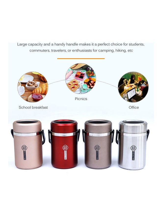 NIBEMINENT Stainless Steel Vacuum Insulated Food Jar Red 21x16x16cm - Image 3