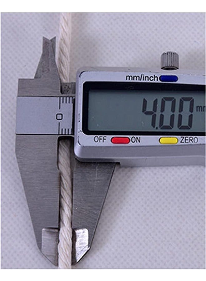 اتش واي حبل قطن مكرامية ، 4 خيوط مكرامية ملتوية ، 4 مم * 109 ياردة سلك قطني طبيعي مستلزمات مكرامية مثالية لشماعات نبات مكرامية الحرف اليدوية DIY (بيج) - Image 2