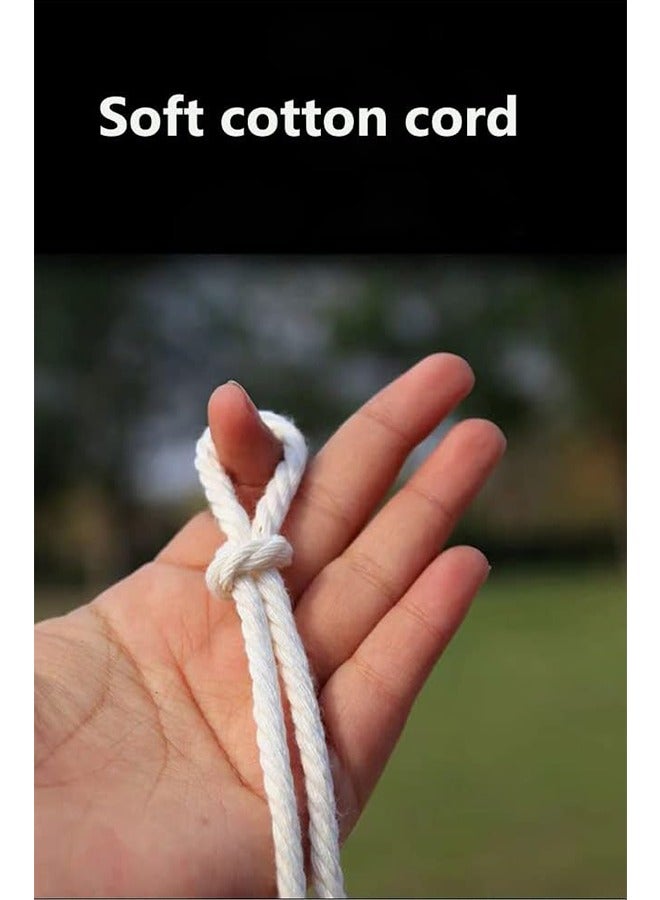 اتش واي حبل قطن مكرامية ، 4 خيوط مكرامية ملتوية ، 4 مم * 109 ياردة سلك قطني طبيعي مستلزمات مكرامية مثالية لشماعات نبات مكرامية الحرف اليدوية DIY (بيج) - Image 5