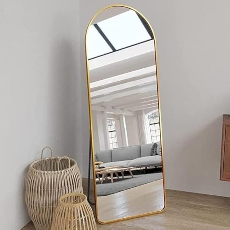 Full Length Gold Mirror 60 x 170 cm – Foldable Standing Dressing Mirror with Elegant Frame – Large Floor Mirror for Bedroom, Living Room, or Closet – Portable, Space-Saving & Modern Home Décor