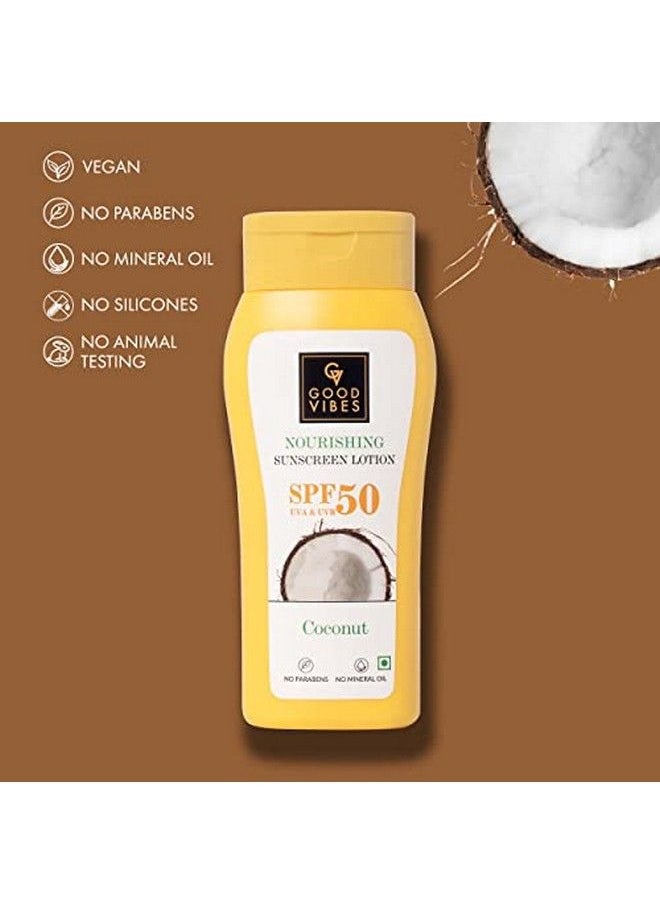 Good Vibes Coconut Nourishing Sunscreen Lotion Spf 50 (110 Ml) ; Sun Protection For All Skin Types ; With Lime & Rosemary Leaf Oil ; Soothing Detanning ; Vegan No Parabens Mineral Oil & Silicones  - Image 5