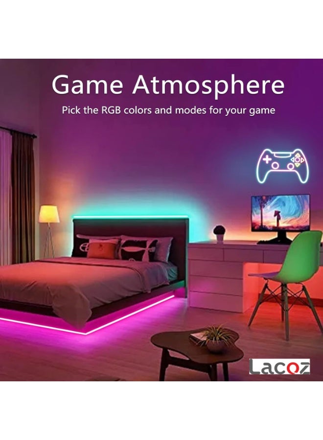 Lacoz 5M LED Neon Rope Light RGB IC Smart Strip With App Control Music Sync Waterproof IP68 Flexible Neon LED Strip with Remote and Timer for Home Bedroom Outdoor Decoration - Image 3