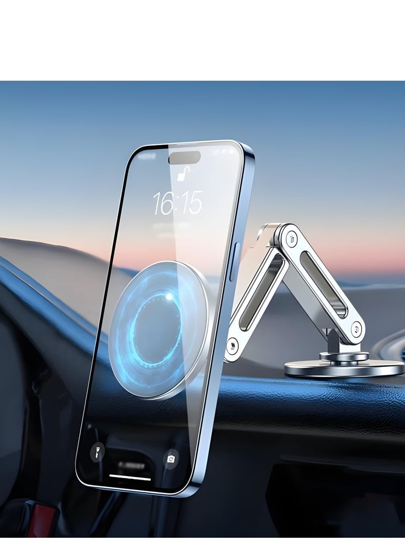 REBENUO Universal 360° PRO Magnetic Car Phone Holder, Adjustable Arm Mount with Strong Suction Cup, Powerful Magnet Grip, Dashboard & Windshield Mobile Stand, Stylish Hands-Free Phone Mount (Black) - Image 4