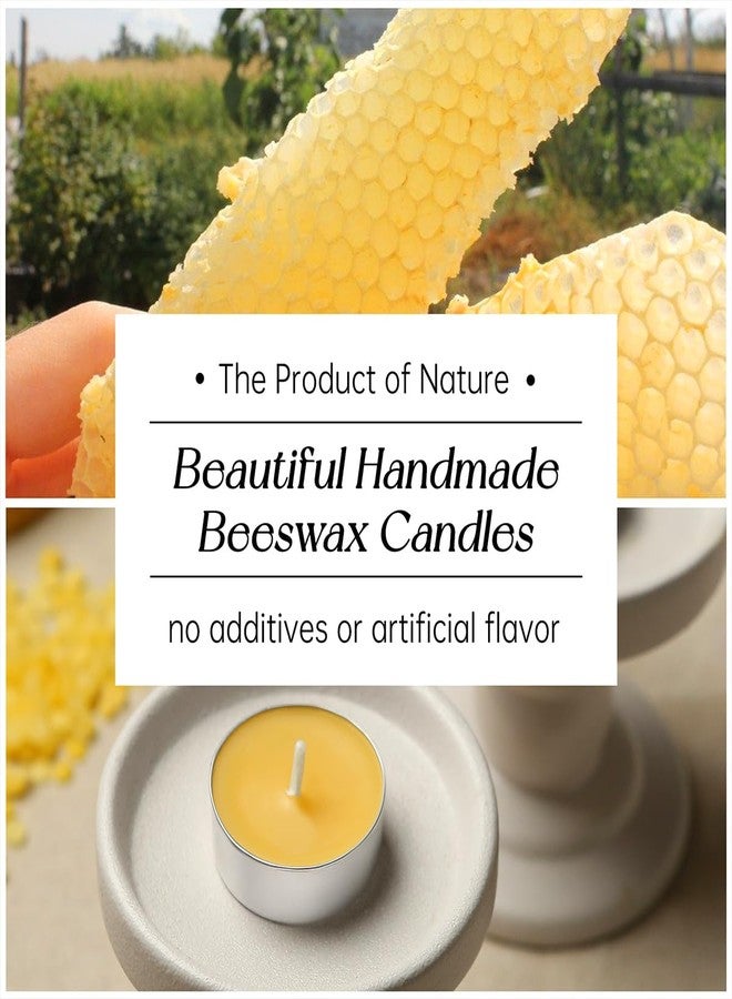 MOSROAD 48 Packs Beeswax Tealight Candles, Natural Beeswax Tea Light Candles in Aluminum Cup, 4 Hours Burn Time, Organic Tea Candle for Home Decor, Air Purification, Emergency - Image 3