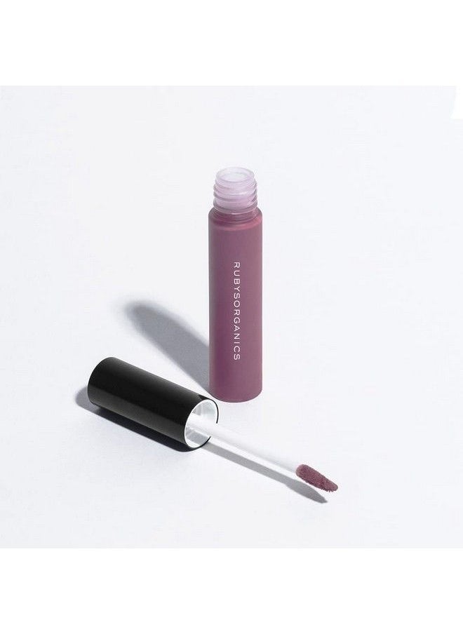 Ruby's Organics Liquid Lip Crème ; Liquid Lipstick ; Highly Pigmented Soft Velvet Finish Creamy Moisturising Nourishing ; Natural Organic Makeup Vegan Parabenfree For Dry Lips ; Wallflower 6.5Ml  - Image 4