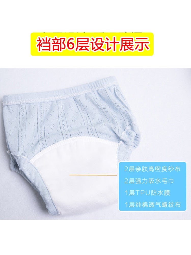 Pure Cotton Training Pants Newborn Baby Female Baby Male Diaper Wash Waterproof Toilet Training Diaper Pants - Image 5