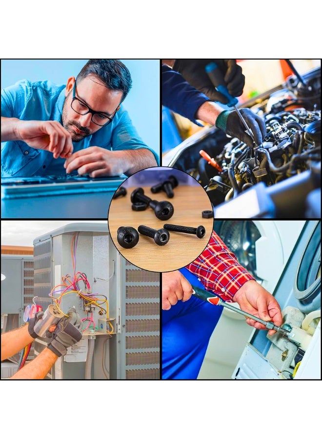 Chase Up 500 Pcs Nuts and Bolts Assorted Set, Black Hex Socket Head Cap Screws Kit, M3/M4/M5 Thread Fastener Machine Hex Bolts Assortment With Box - Image 2