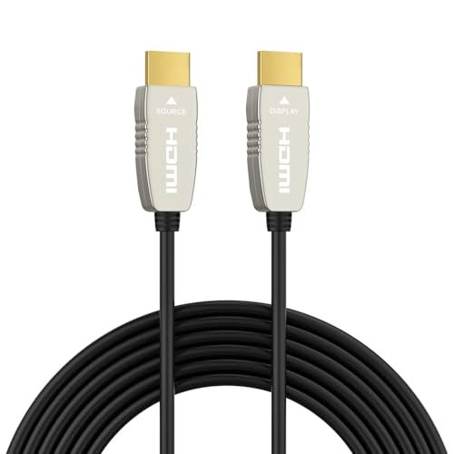 RUIPRO 4K HDMI Fiber Optic Cable 50 Feet 18Gbps 4K@60Hz ARC HDR10 Ultra Slim Flexible HDMI 2.0b Cable - Image 1