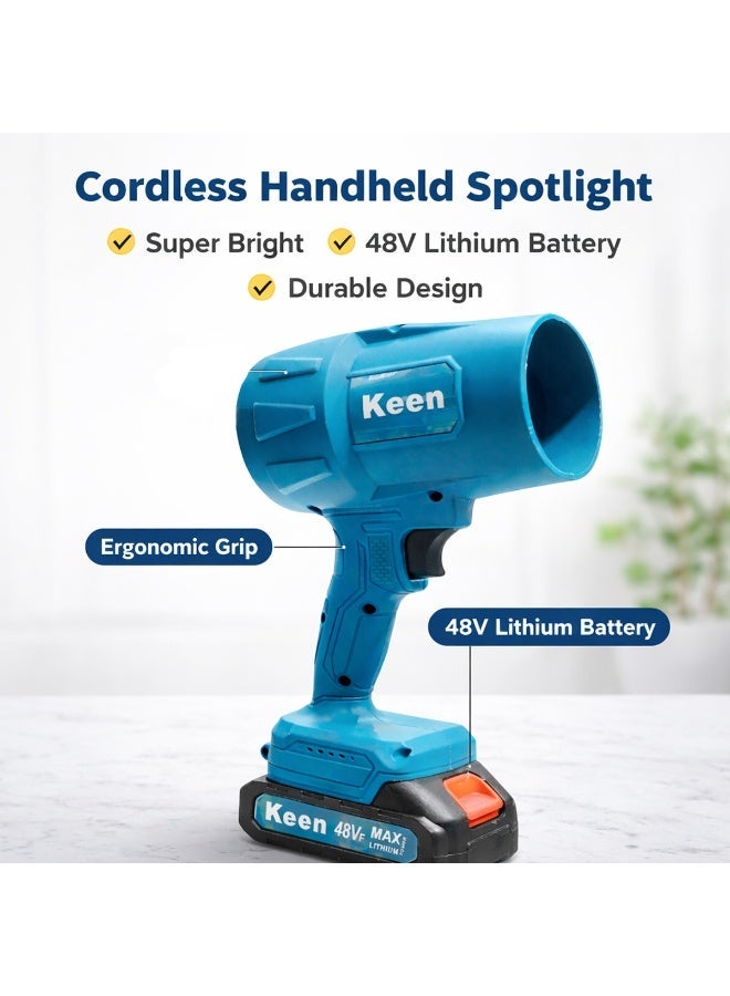 Keen Cordless Handheld Air Blower 48V MAX, Portable Electric Air Duster, High Speed Turbo Air Blower, Rechargeable Cleaning Blower with Battery & Charger, Variable Speed Dust Blower for Car Detailing, Workshop, Garage, Home, Garden & Outdoor Cleaning . - Image 5
