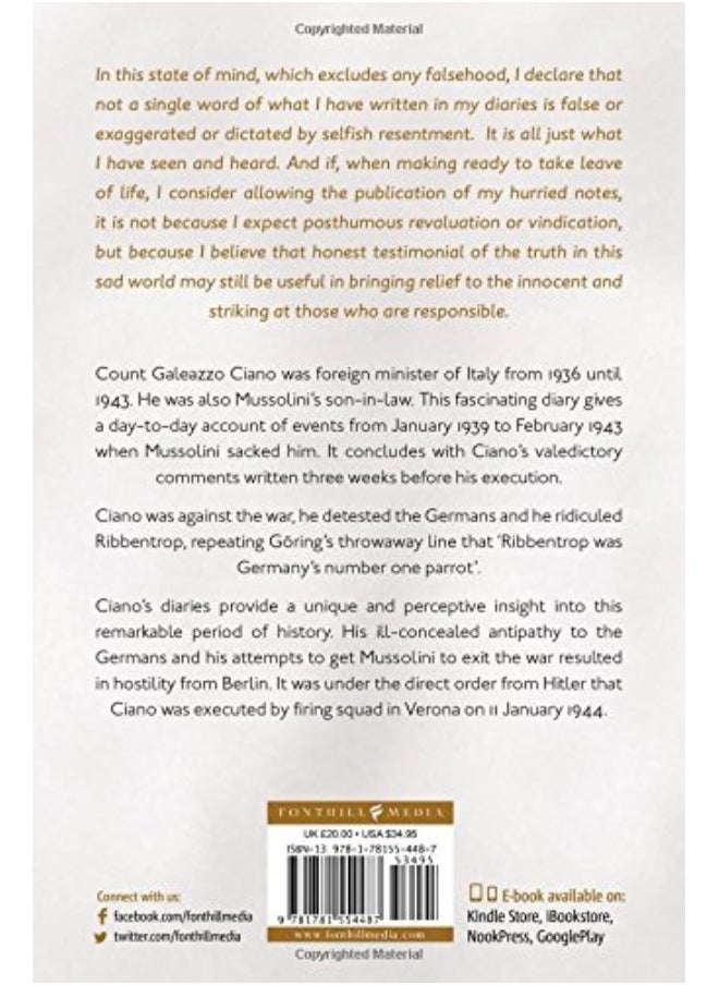 null - Complete Diaries of Count Galeazzo Ciano 1939-43 - Image 1